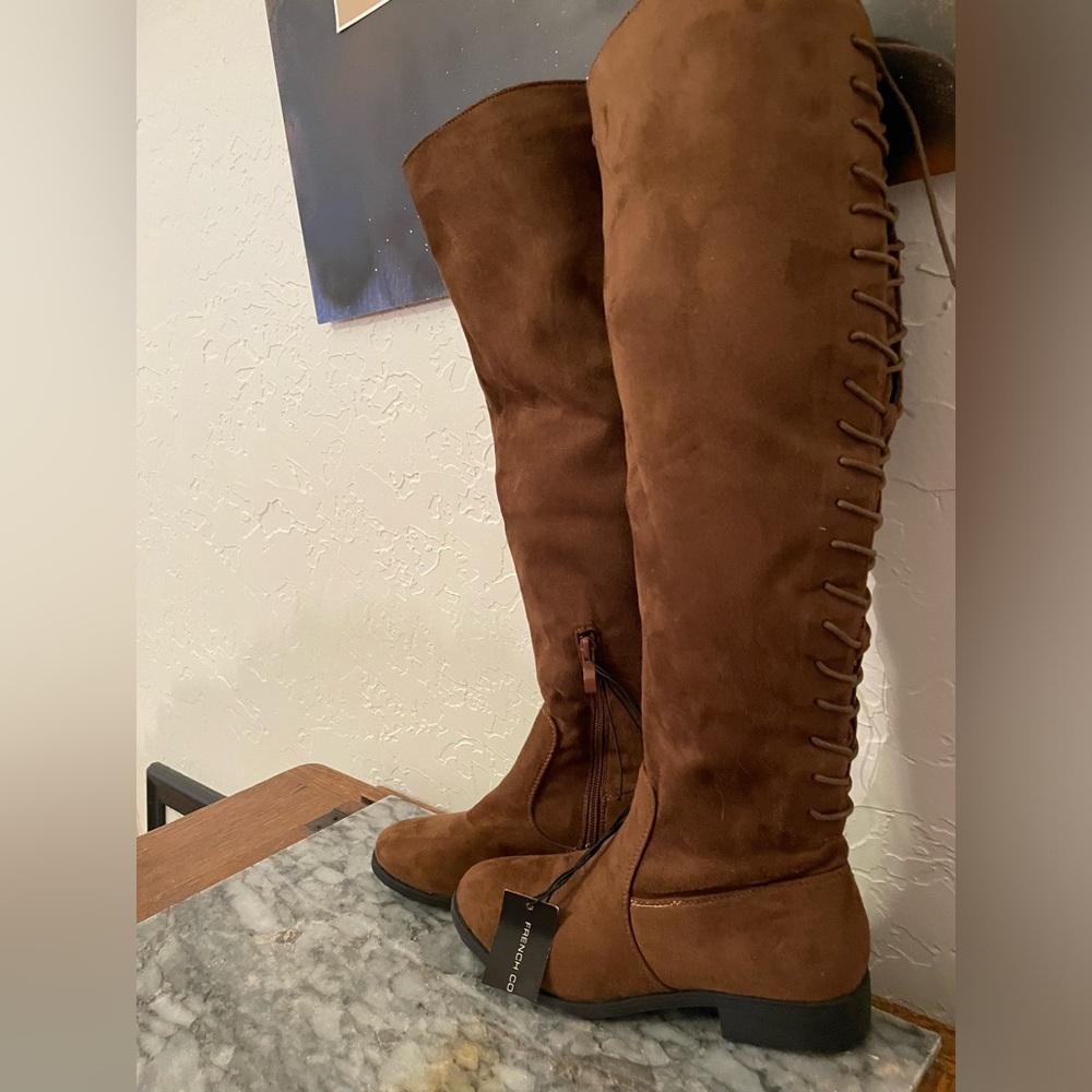 French Connection. 6. Jasper Brown vegan suede laced boots. Never worn. BNWT.